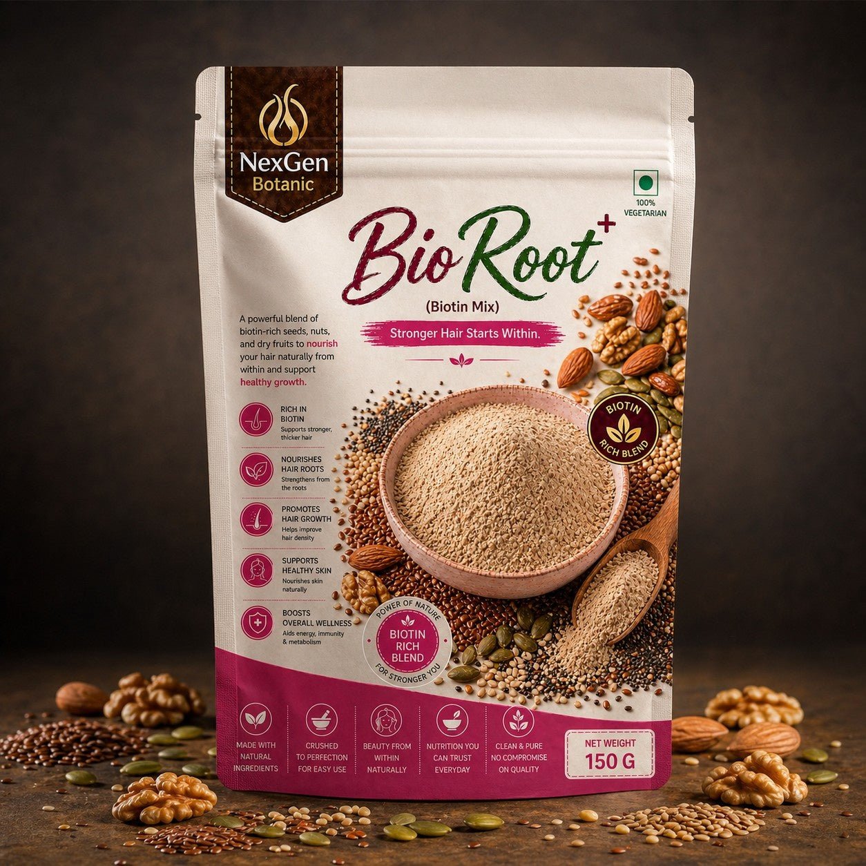 Bio Root+ (Biotin Mix) – Strong & Healthy Hair Nutrition Blend - NexGen Botanic