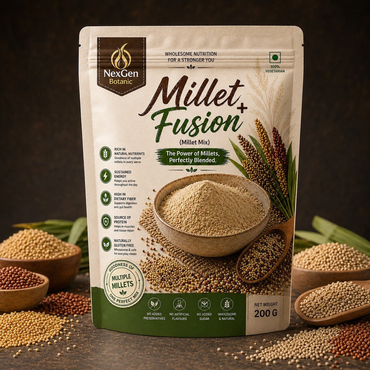 Millet Fusion+ (Sprouted Multi - Millet Mix) - NexGen Botanic