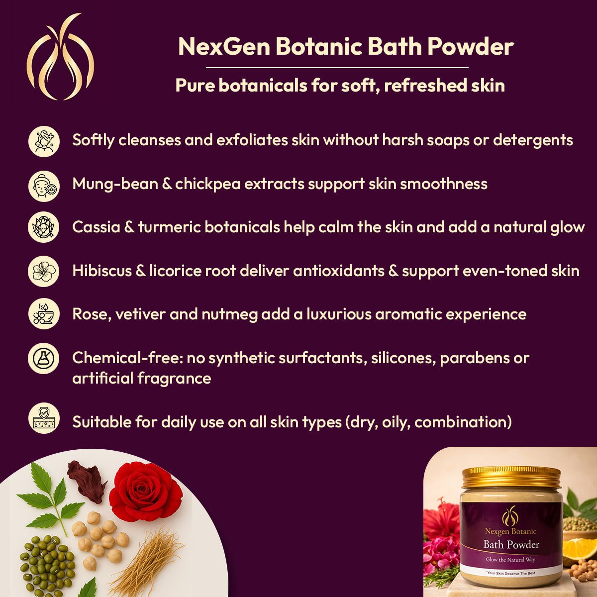 NexGen Botanic Bath Powder 100 G - NexGen Botanic