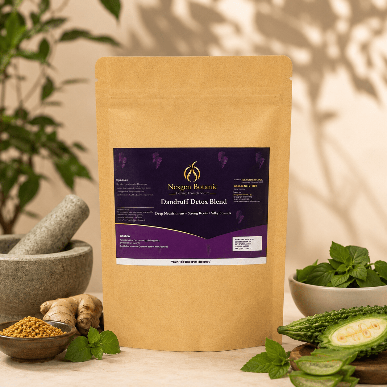 NexGen Botanic Dandruff Detox Blend | Natural Herbal Hair Pack for Dandruff, Itchy Scalp & Healthy Hair - NexGen Botanic